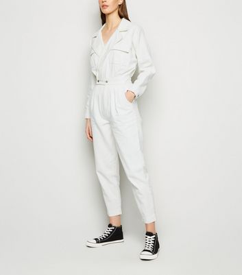 Cream denim boiler suit online