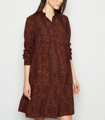 new look leopard print smock dress