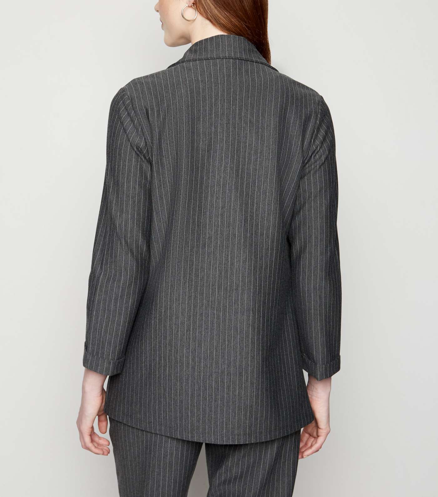 Tall Grey Pinstripe Jersey Blazer Image 3