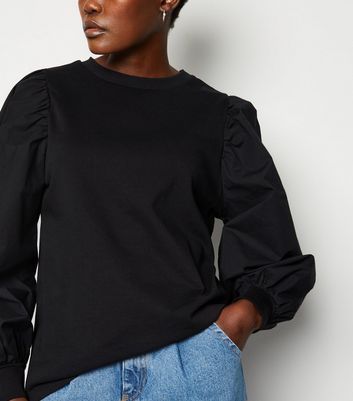 puff shoulder sweatshirt