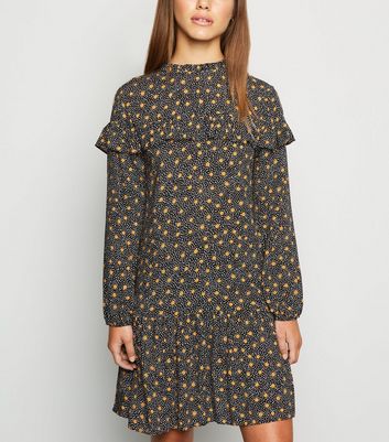 black smock dress new look