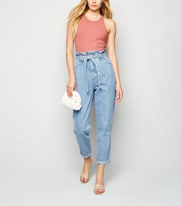 Tie high sales waisted jeans