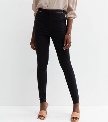 ladies black skinny leg trousers