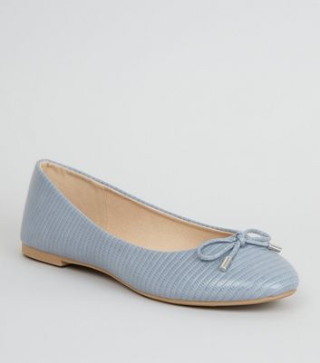 Blue flat pumps hot sale