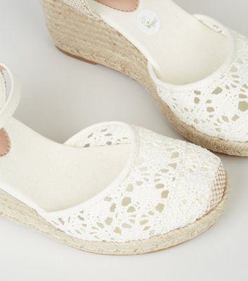 White sales crochet wedges