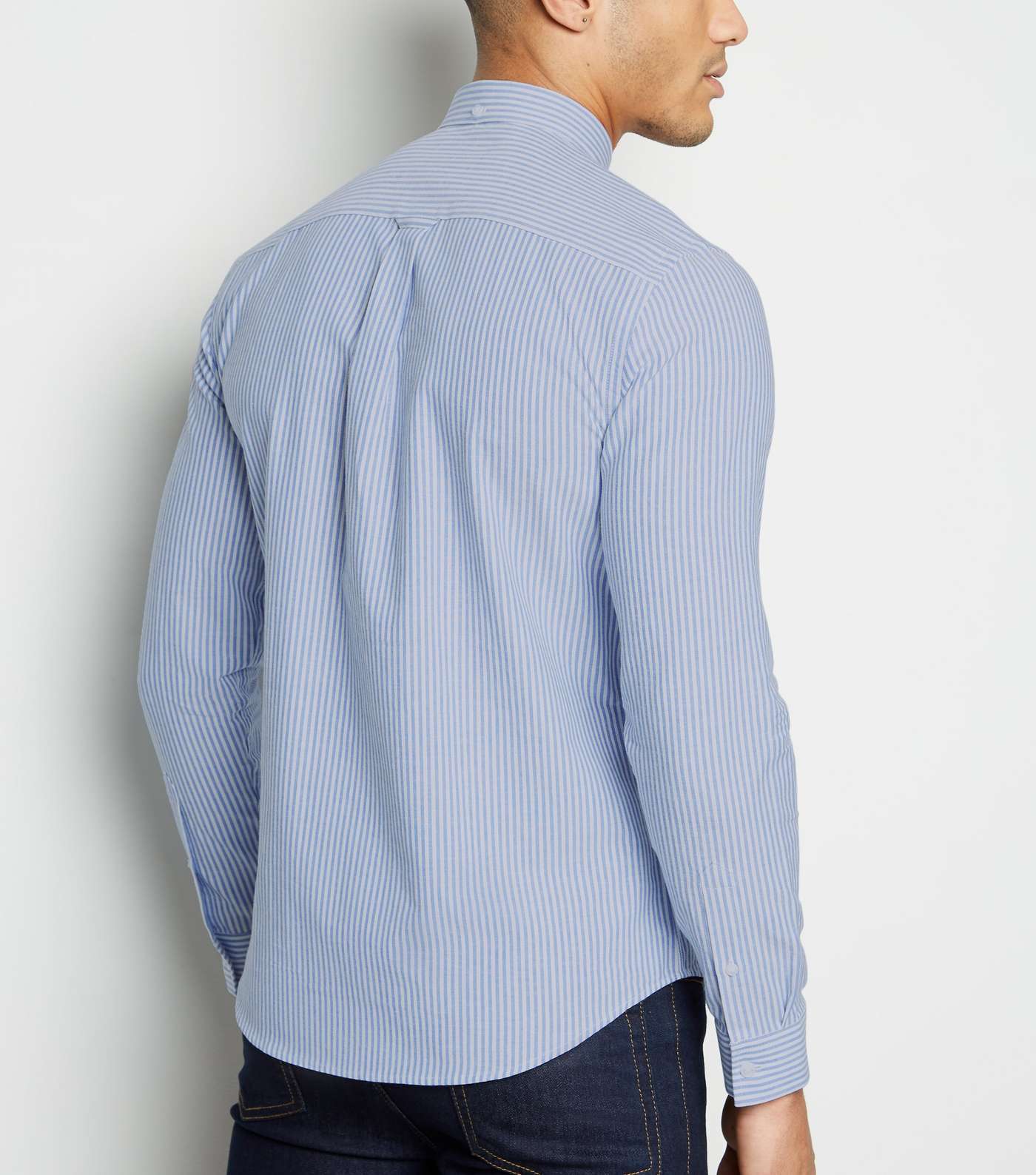 Pale Blue Stripe Long Sleeve Shirt Image 3