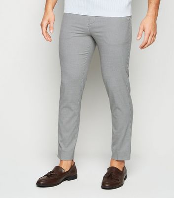 White Check Skinny Trousers | New Look