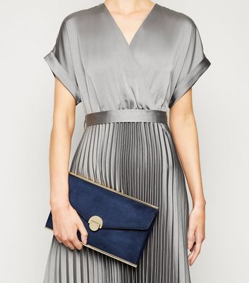 Navy Suedette Envelope Clutch Bag New Look Vegan shop for Navy Suedette Envelope Clutch Bag New Look Vegan at Shopo