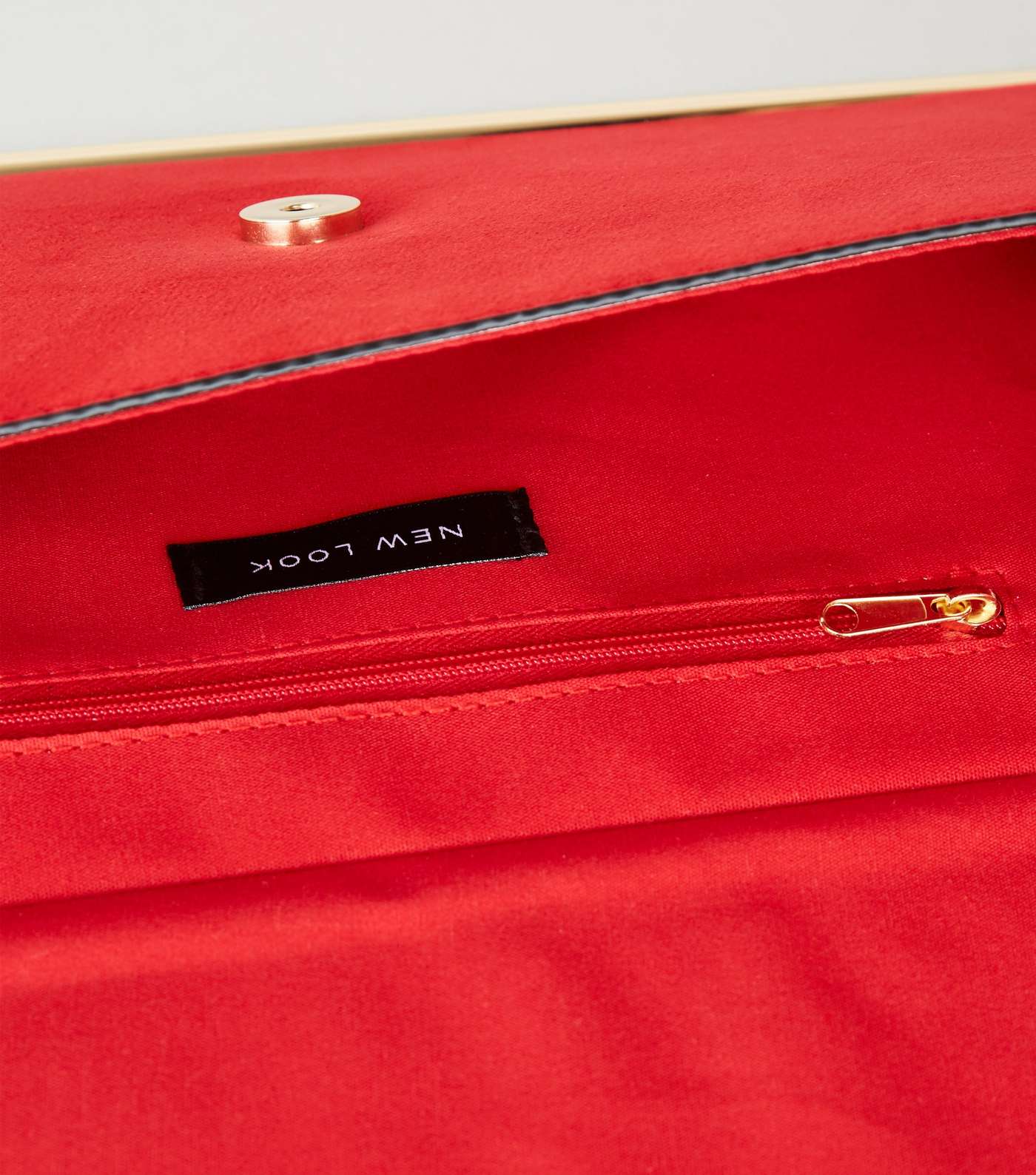 Red Suedette Envelope Clutch Bag Image 4