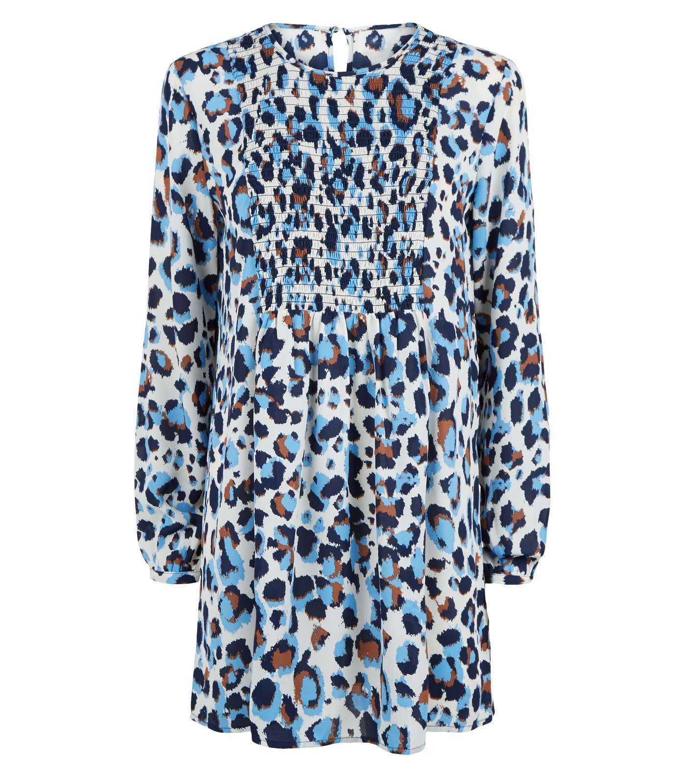 JDY Blue Leopard Print Tunic Dress Image 4