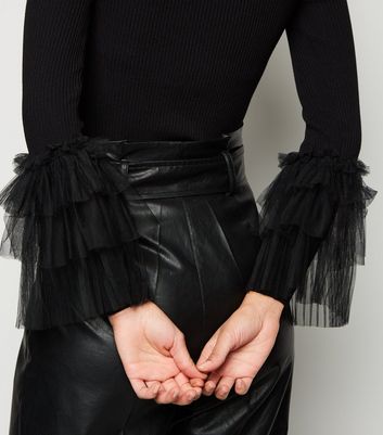 Black discount frilly jumper