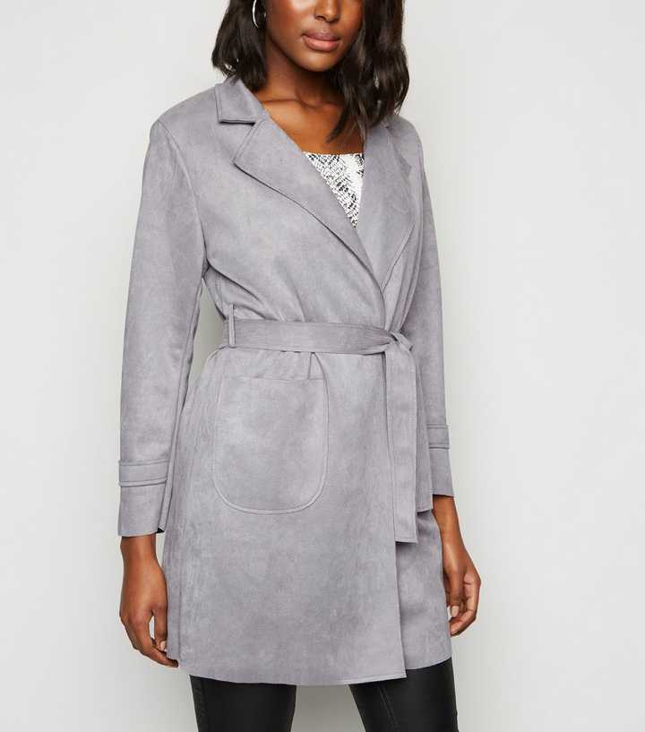 Cameo Rose Grey Suedette Jacket