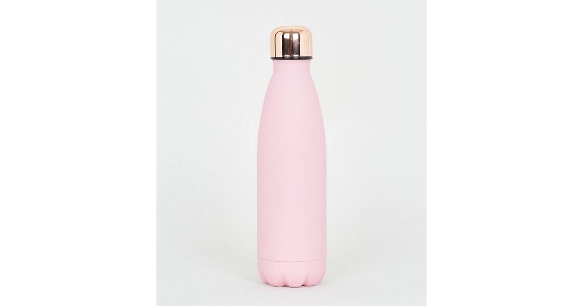 Pink Matte 260ml Metal Water Bottle, New Look