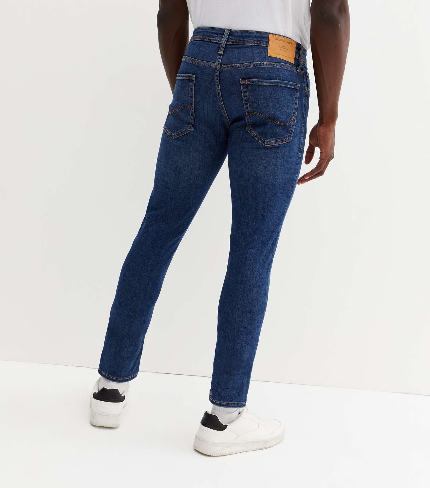 Jack & Jones Blue Dark Wash Slim Jeans Image 5