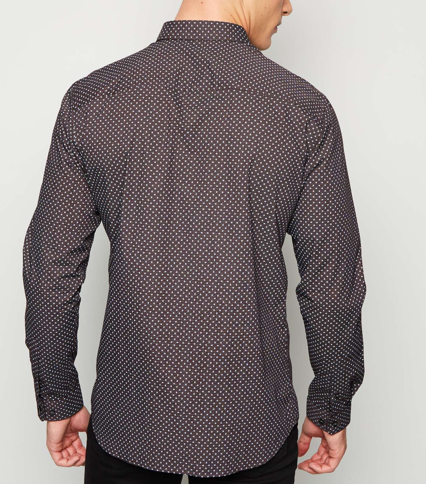 Jack & Jones Burgundy Geometric Long Sleeve Shirt Image 3