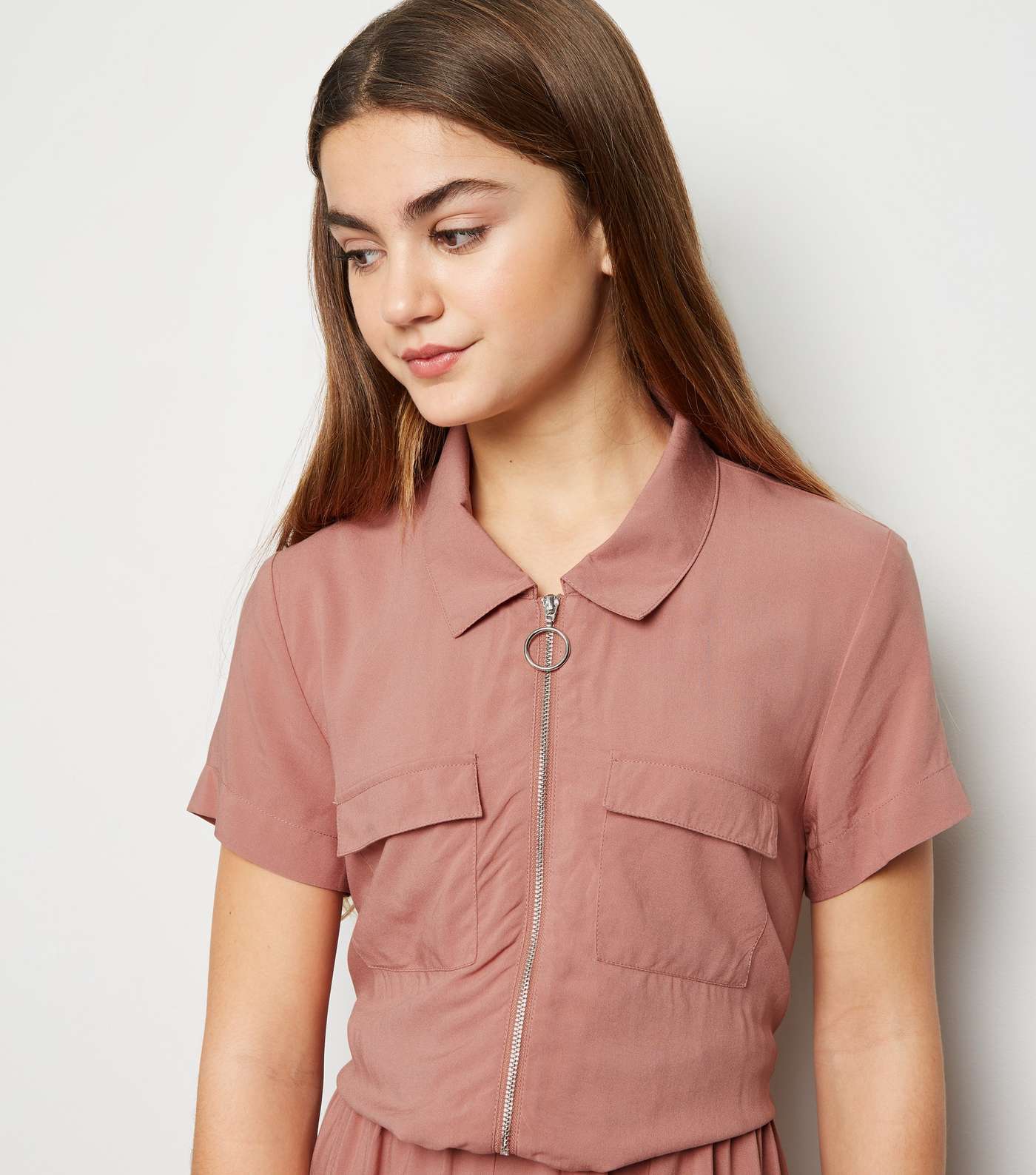 Girls Mid Pink Utility Jumpsuit Image 3