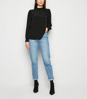 black high neck blouse