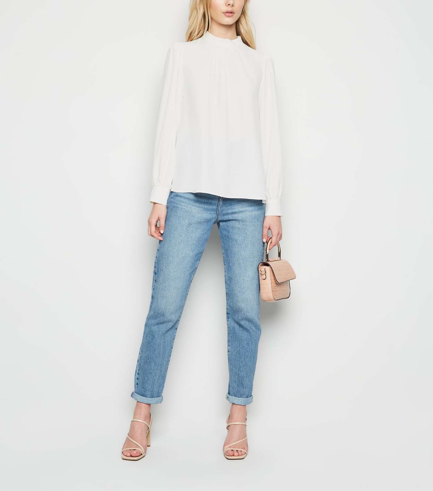 Off White High Neck Blouse Image 2