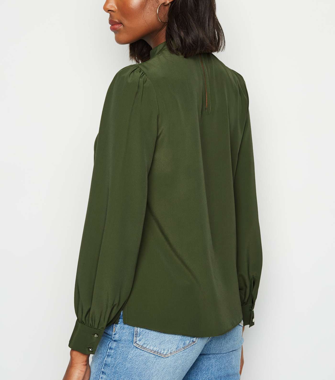 Green High Neck Blouse Image 3