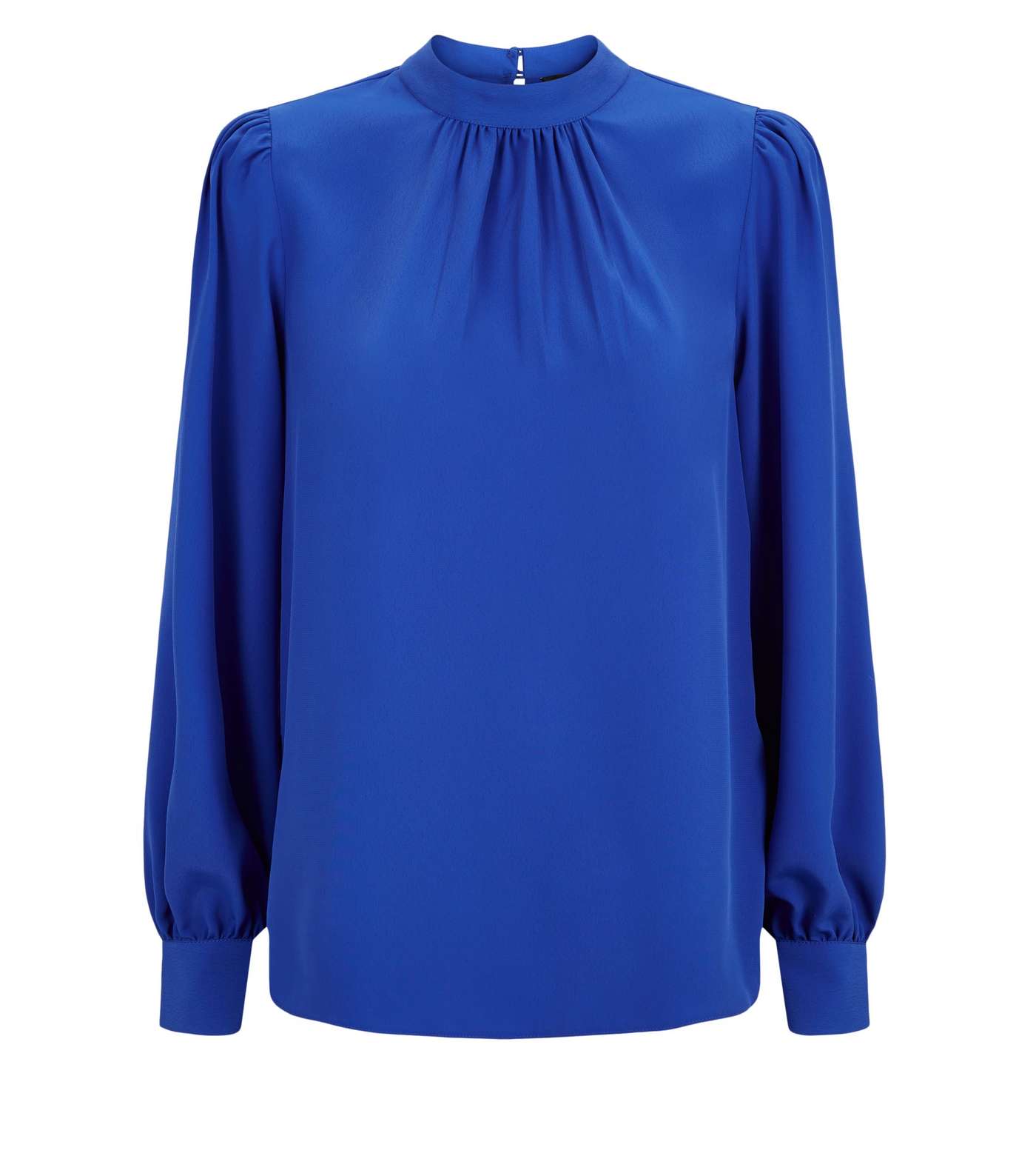 Bright Blue High Neck Blouse Image 4