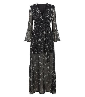 celestial print maxi dress