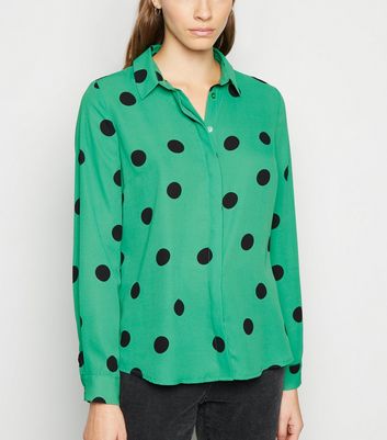 green collared shirt