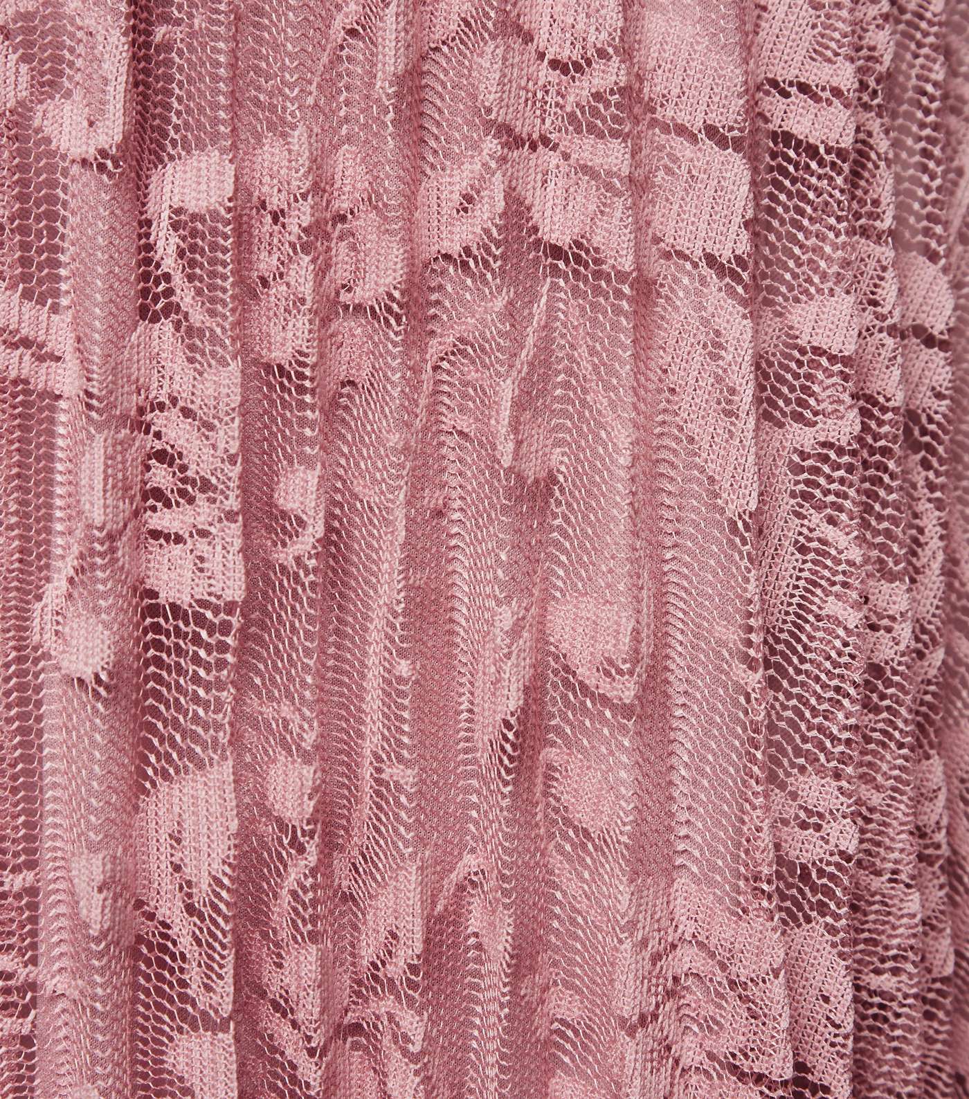Pale Pink Lace Pleated Midi Skirt Image 6