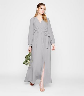 grey maxi dress with sleeves