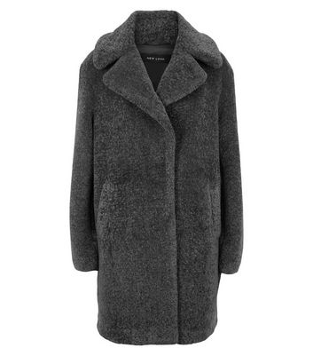 dark grey teddy bear coat