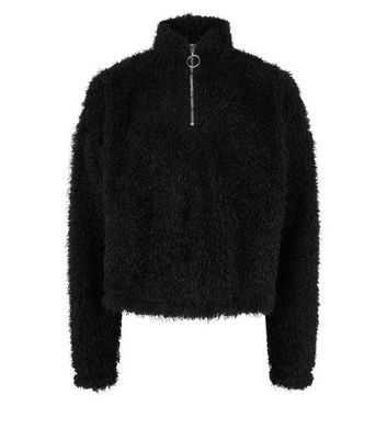 fluffy half zip sweater