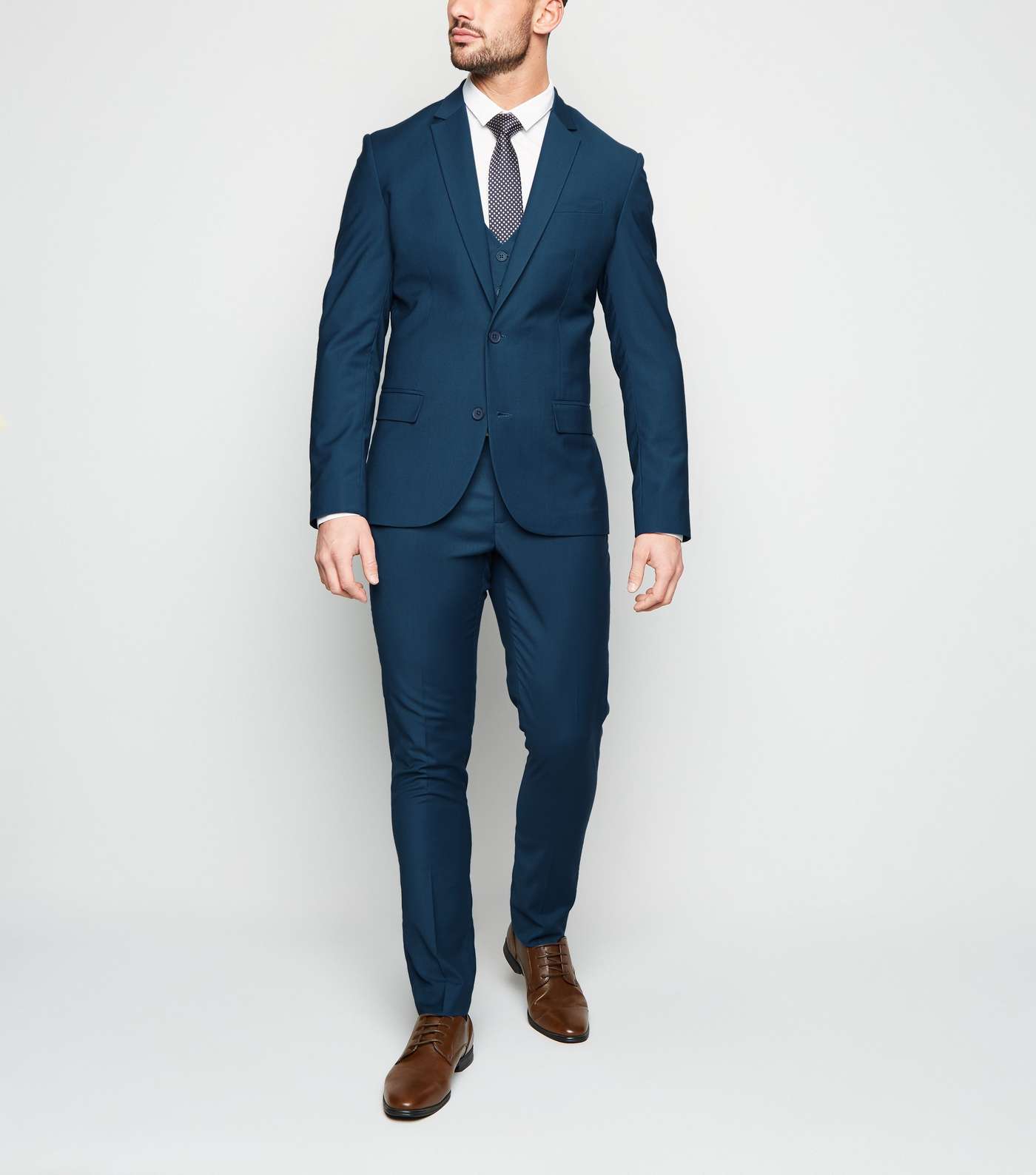 Blue Skinny Suit Trousers Image 2
