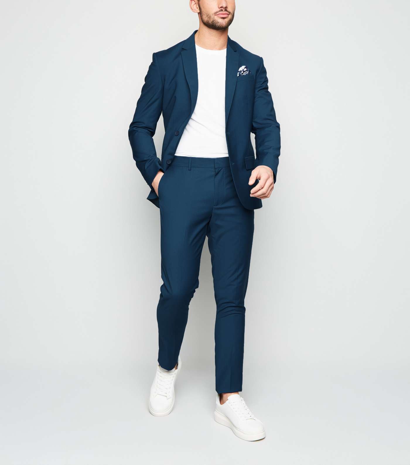 Blue Skinny Suit Trousers Image 6