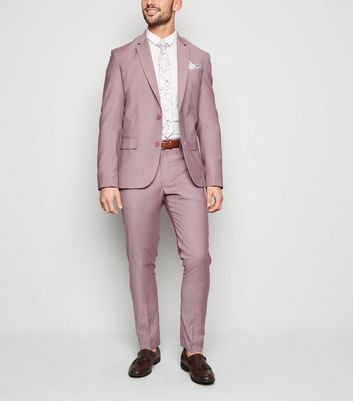 mens pink skinny suit