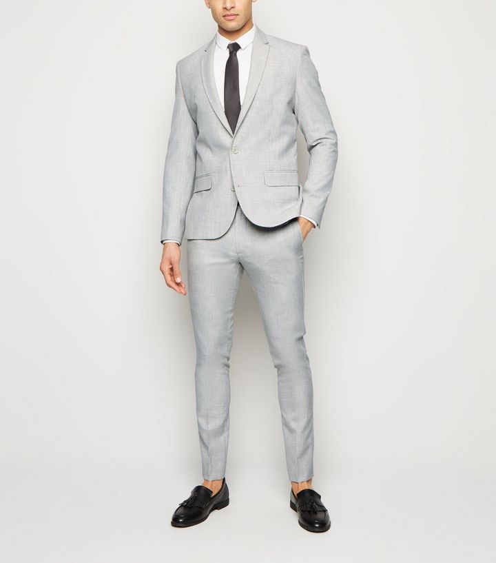 Light Grey Suit Jacket New Look