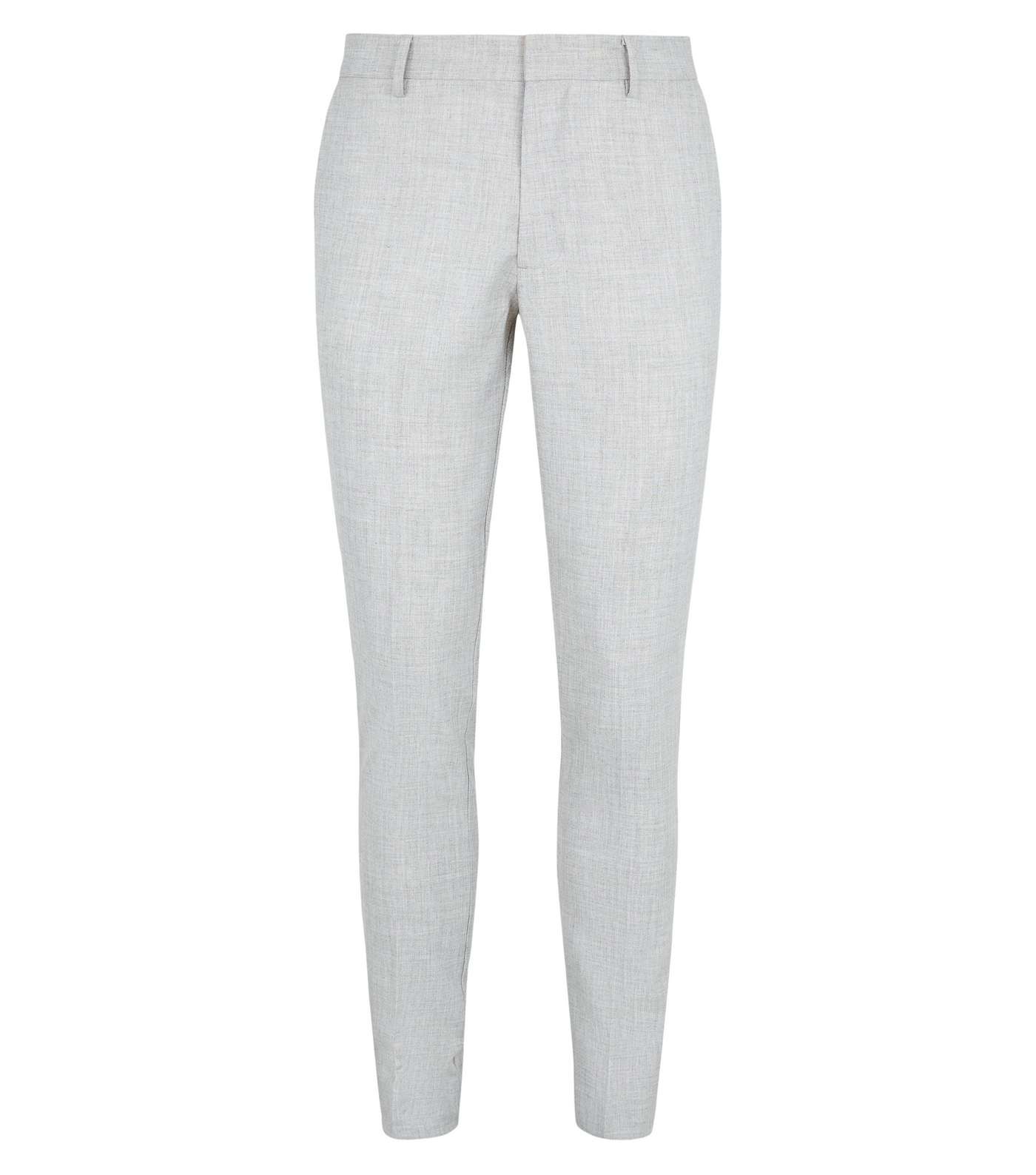 Pale Grey Skinny Suit Trousers Image 4