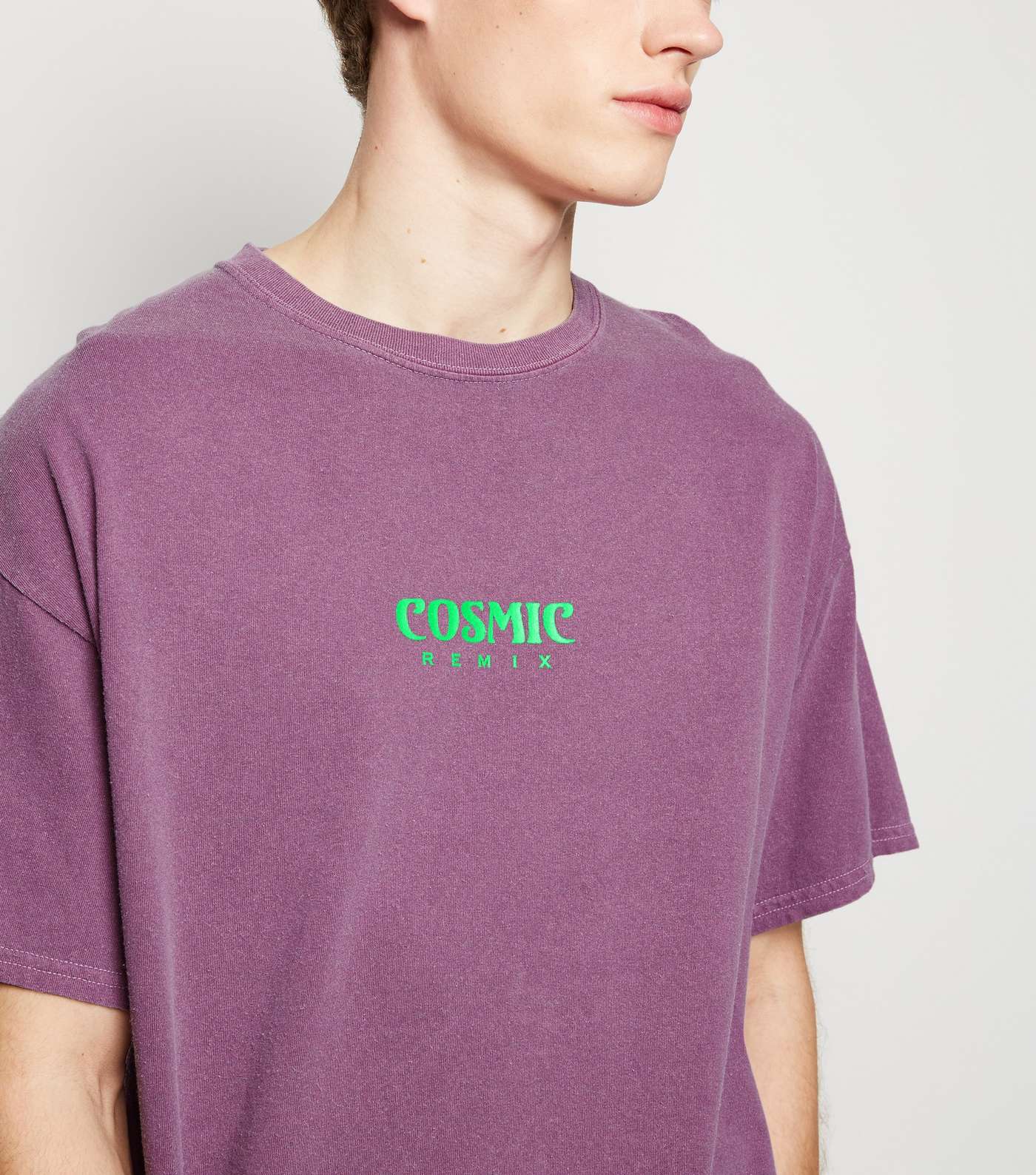 Lilac Cosmic Remix Slogan T-Shirt Image 5