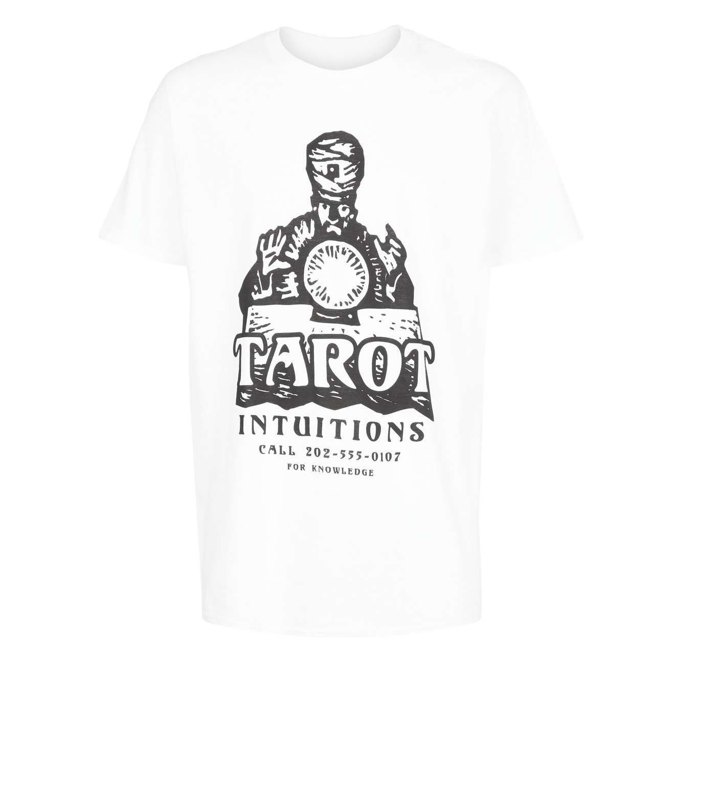 White Oversized Tarot Slogan T-Shirt Image 4