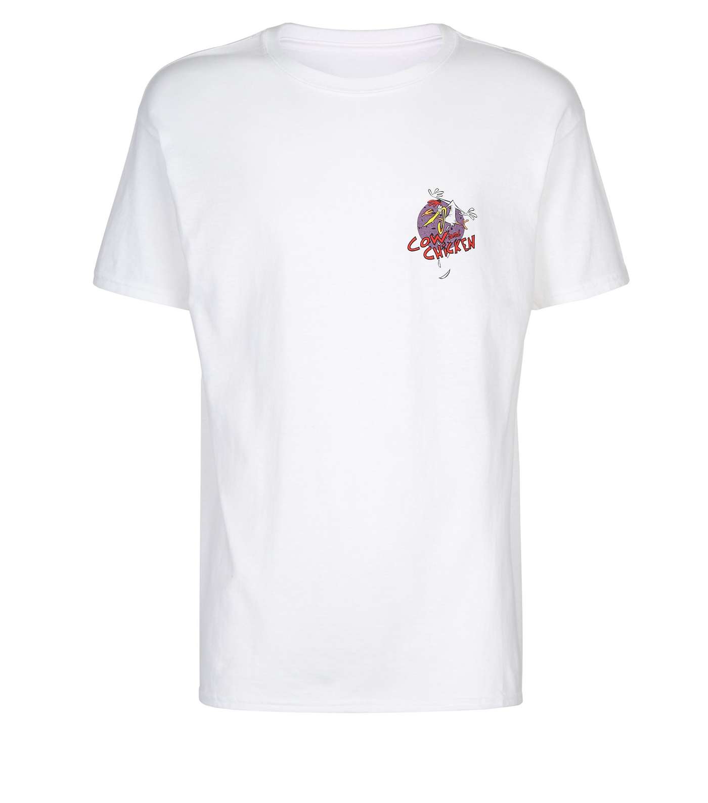 White Cow and Chicken Logo Oversized T-Shirt Image 4