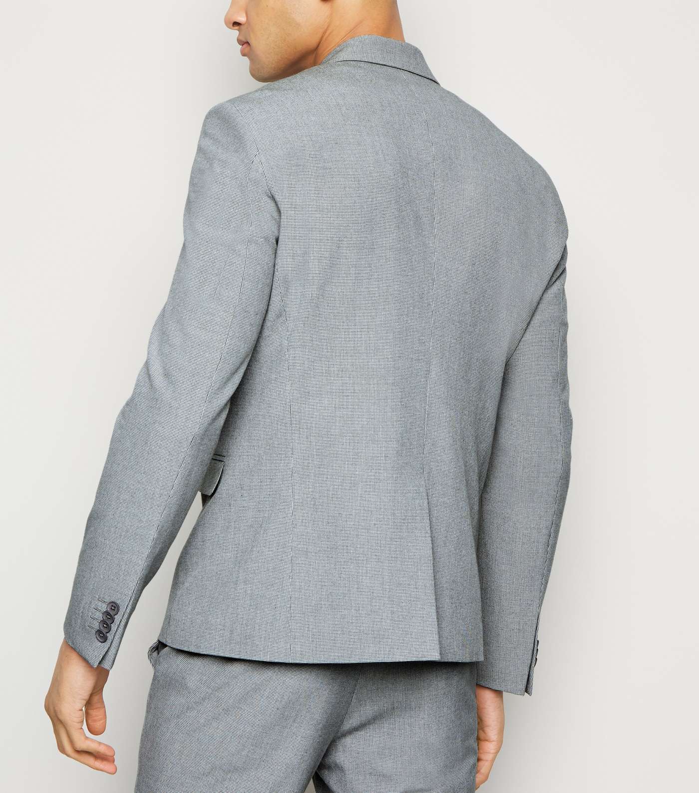 Grey Double Breasted Slim Suit Jacket Image 3