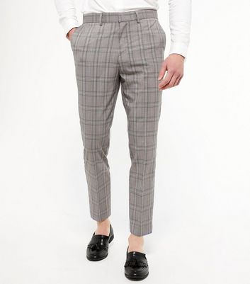 Grey check mens trousers Clearance