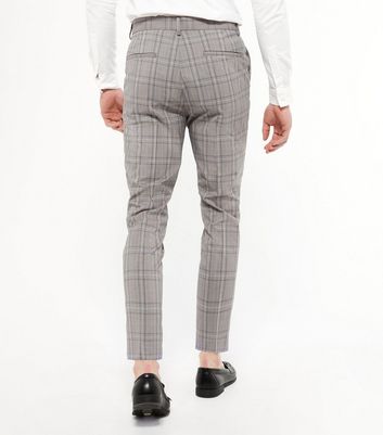 grey check chinos mens