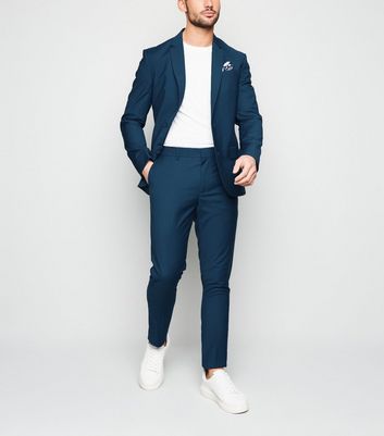 Image of Bright Blue Skinny Suit Trousers New Look