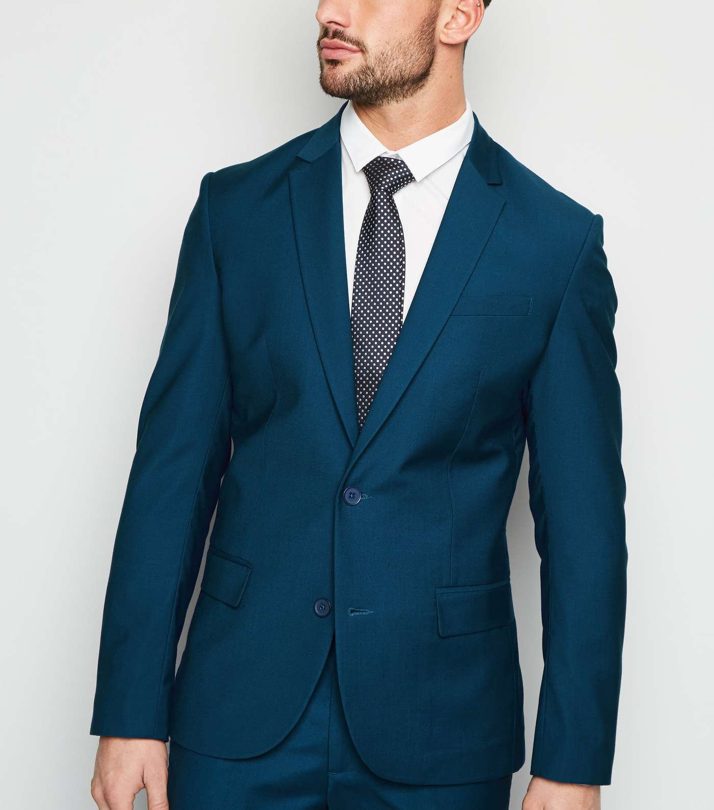 Bright Blue Skinny Suit Jacket