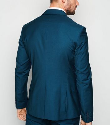 Image of Bright Blue Skinny Suit Jacket New Look