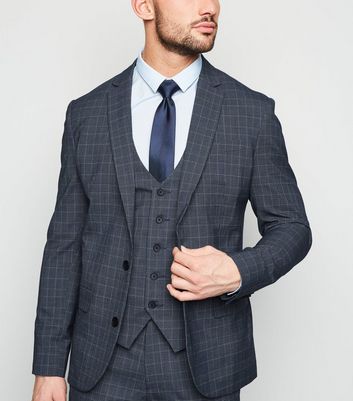 Blue checkered suit discount jacket