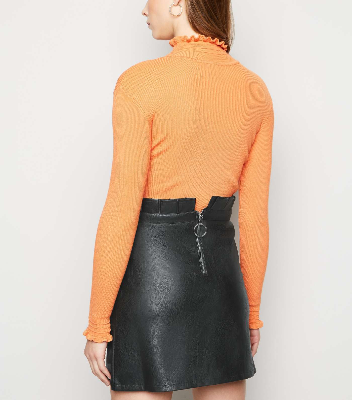 Sunshine Soul Black Leather-Look Mini Skirt Image 2