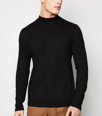 mens black turtle neck top