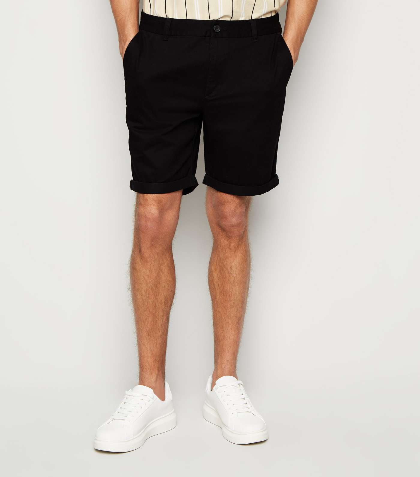 Black Chino Cotton Shorts
