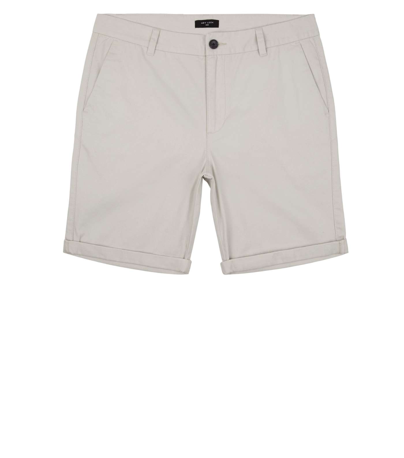 Grey Chino Cotton Shorts Image 4
