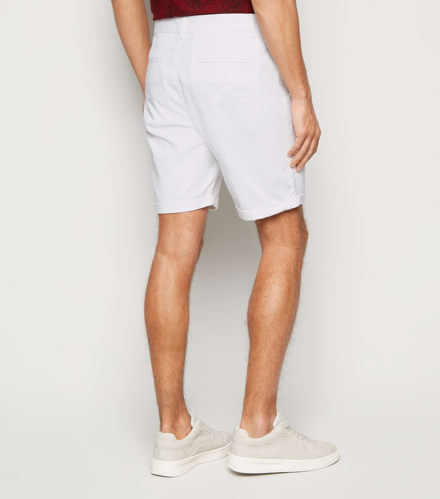 White Chino Cotton Shorts Image 3